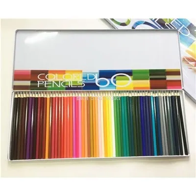 Профессиональная жестяная коробка, 60 цветов, набор карандашей